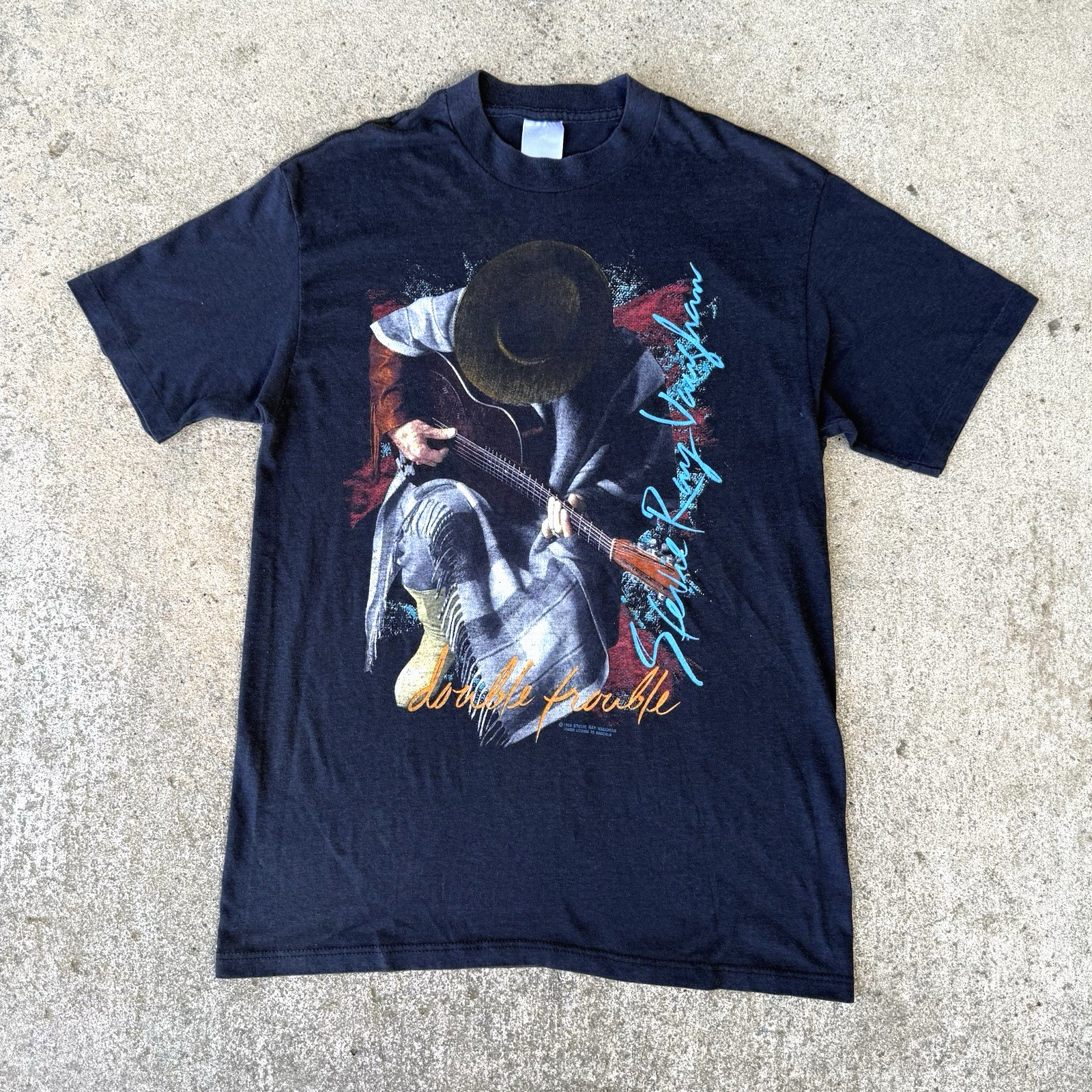 Vintage 1989 Stevie Ray Vaughan Double Trouble In Step Tour T-Shirt Sz.L! Rock!