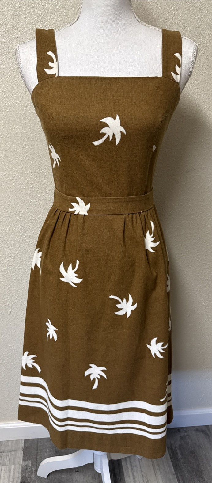 Vtg Hawaiian Dress Aloha Malia of Honolulu Sundress Small Pinup 1970s Retro