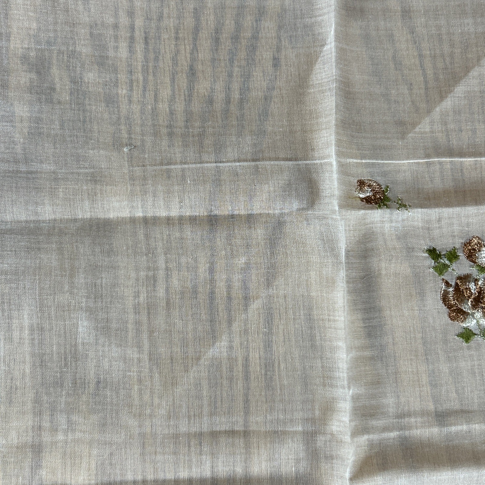 Vintage Swiss Monogram B Handkerchief Sheer White Floral RN 14750 Wedding Hanky