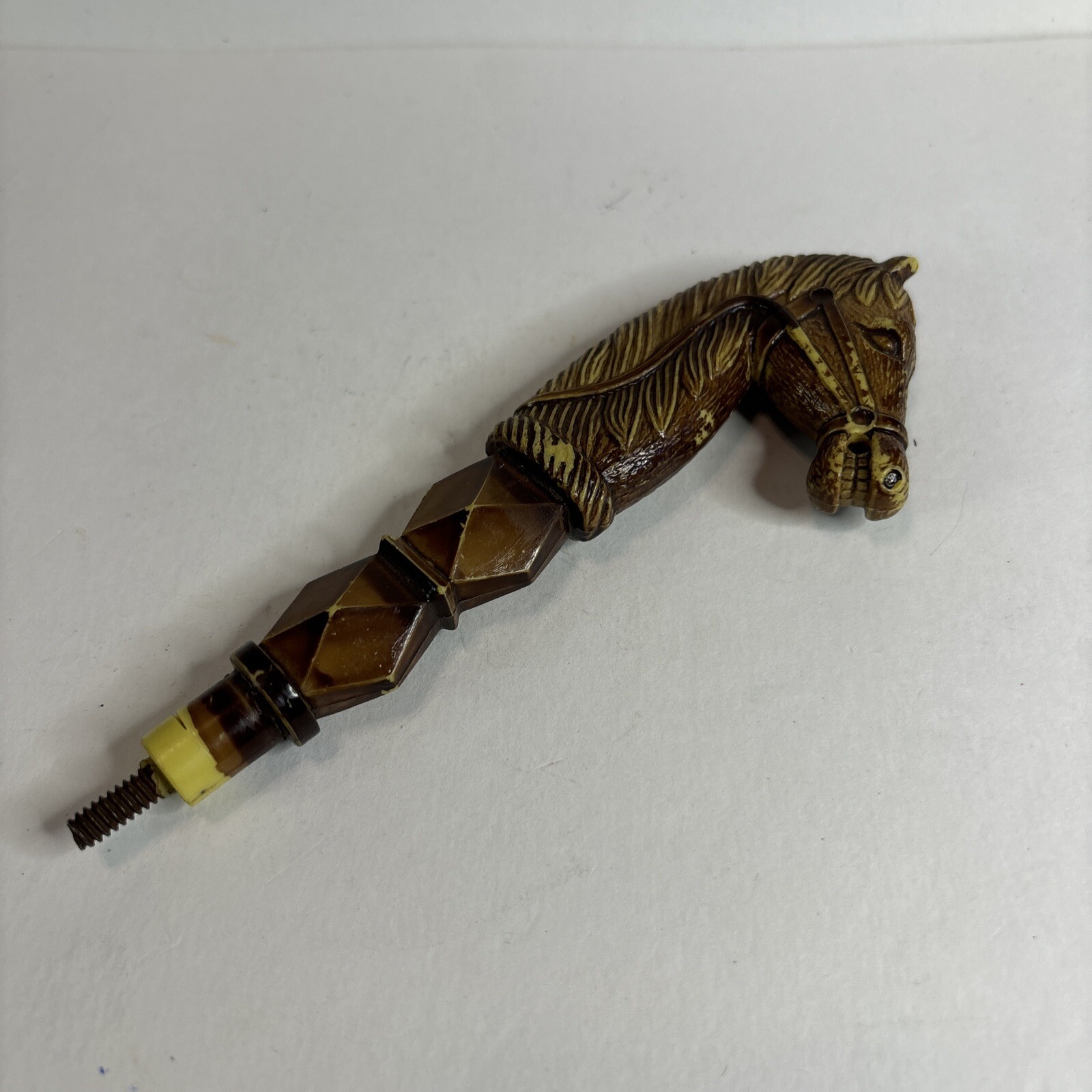 Vintage Horse Head Cane Handle MCM Resin Plastic T173