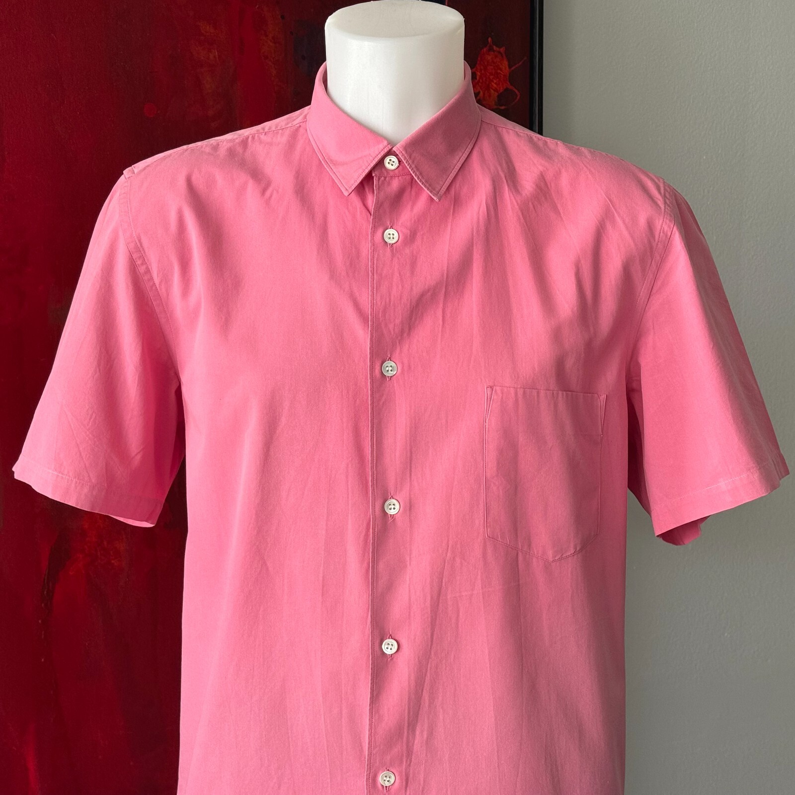 COMME des GARCONS SHIRT 1990s pink cotton shirt size X Made in France