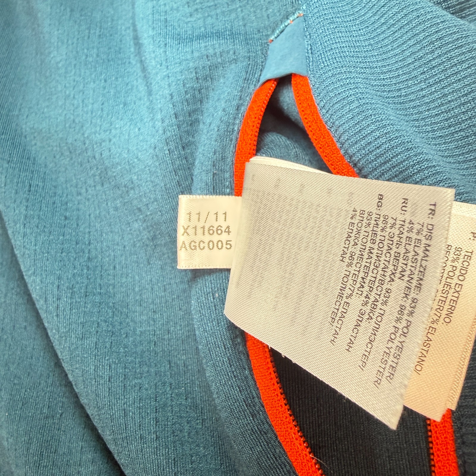 Adidas Terrex Swift Technical Grid Fleece Jacket Teal/Neon Orange Small Gorpcore