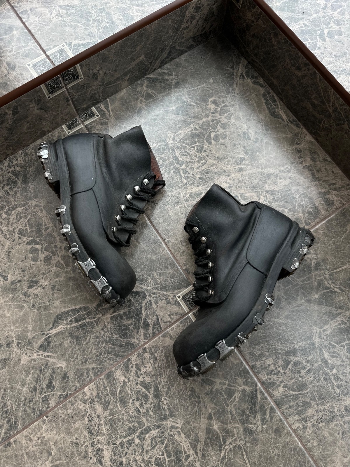Vintage Swiss Mountaineering Boots C. Gabriel Fribourg Tricouni Nails 1920s-30s