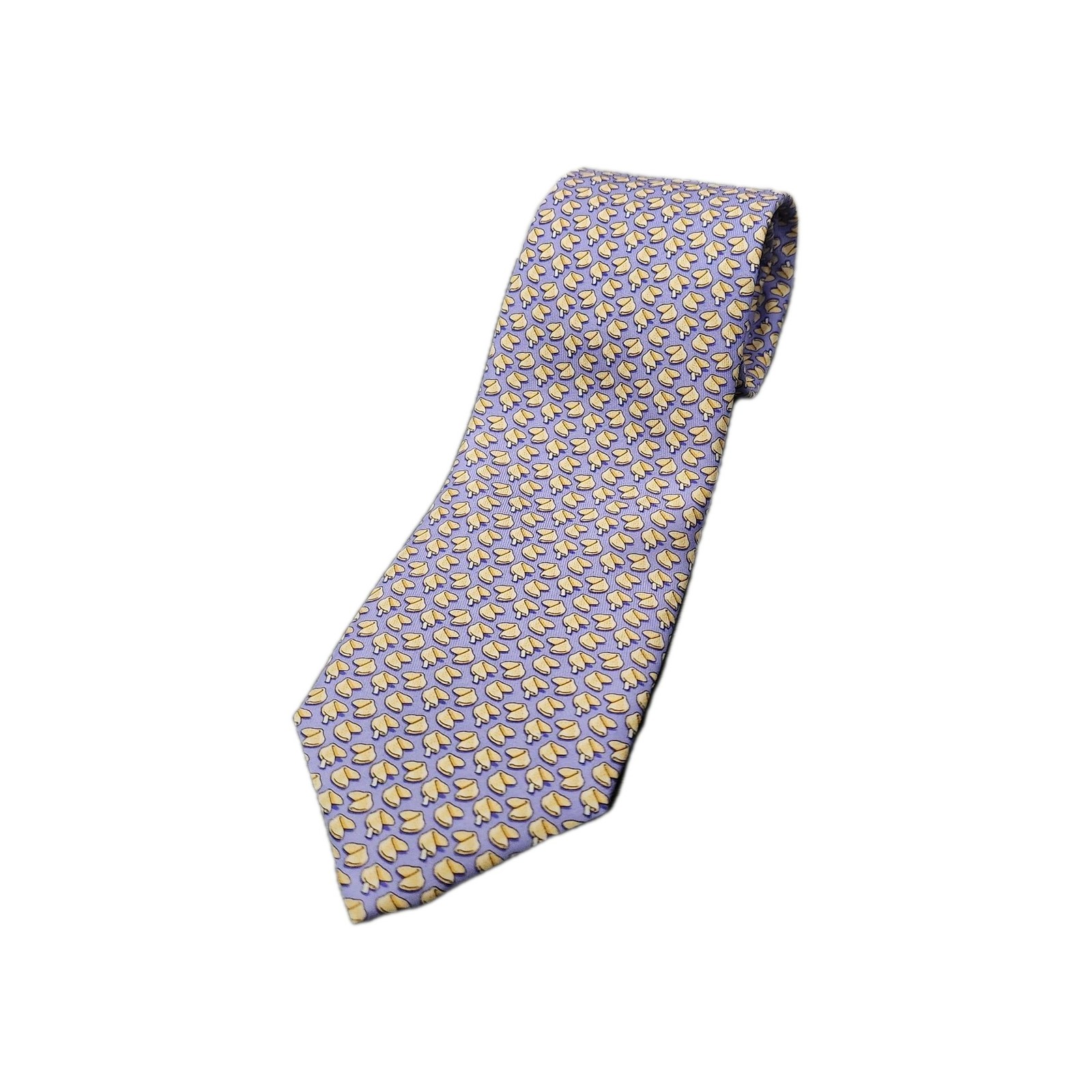 Vineyard Vines Tie Fortune Cookie Pattern Iris Purple 100% Silk Made in USA New