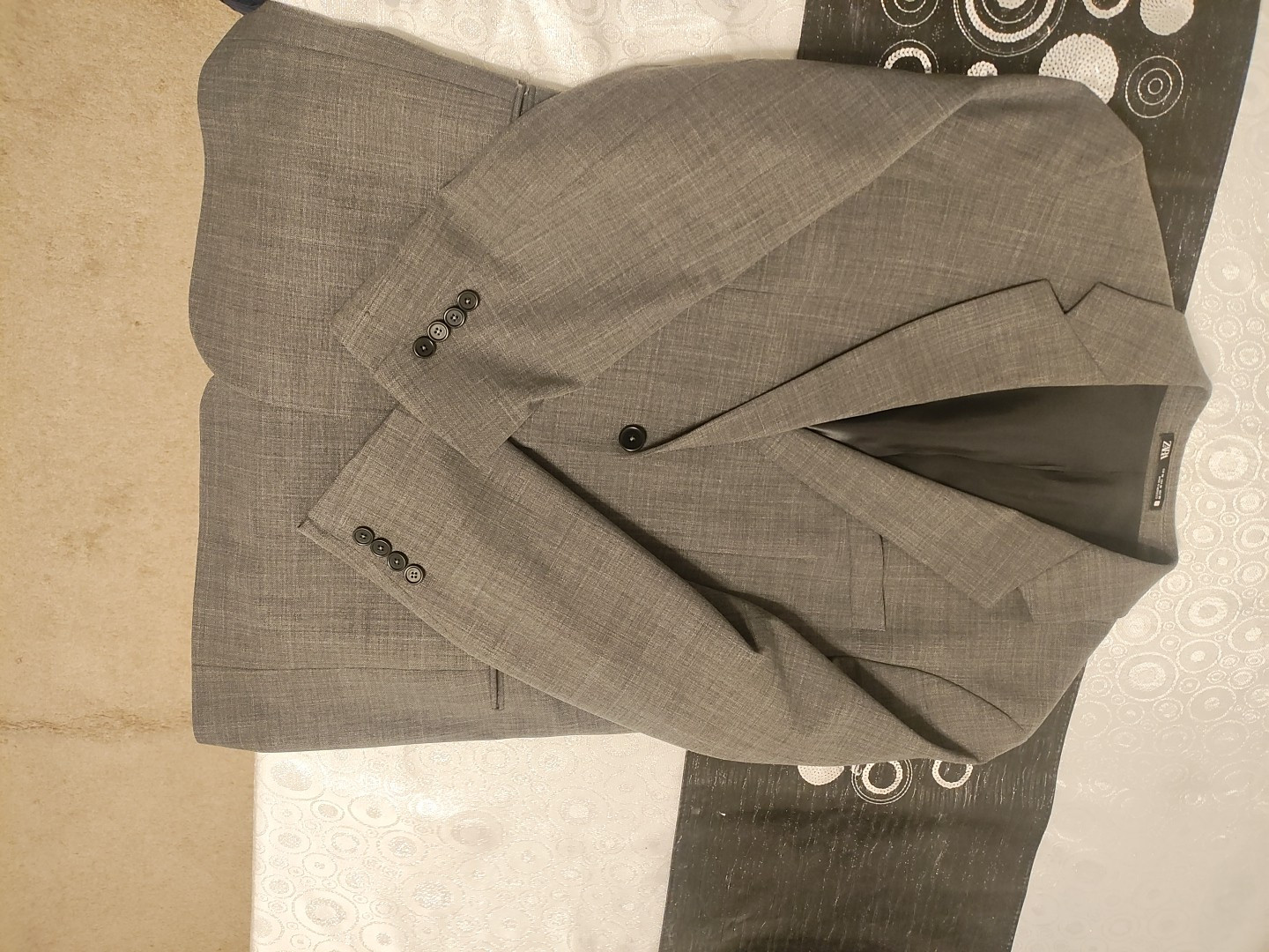 Zara Men’s Suit Blazer Jacket Grey Classic Daily Suit Cool Comfort Size 40R NWOT
