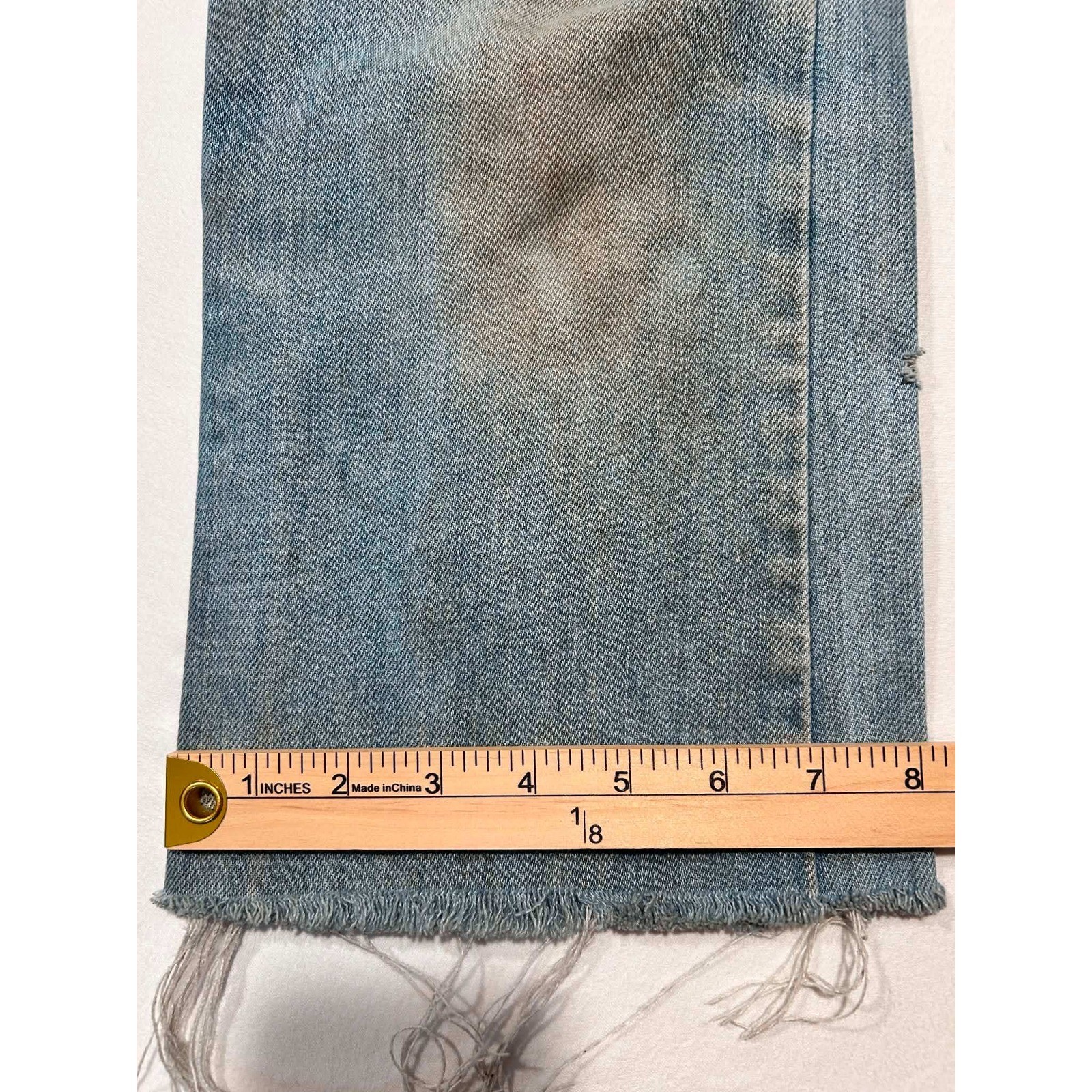 Vintage Levis 746 Bell Bottom Jeans Light Wash Distressed Flare W27 L23 70s 80s