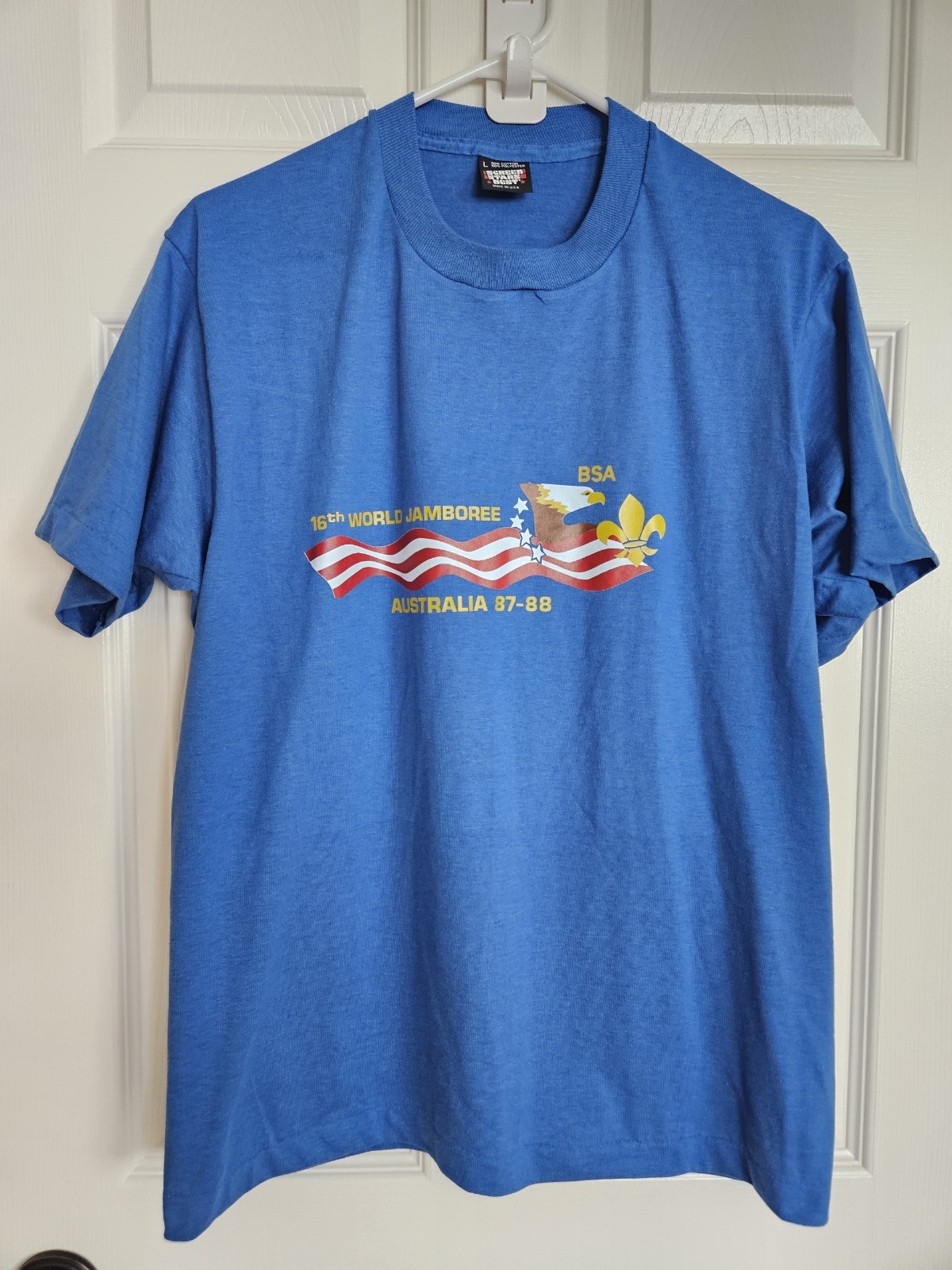 vintage 1987-1988 Men’s Medium Boy Scout World Jamboree Australia Blue T Shirt