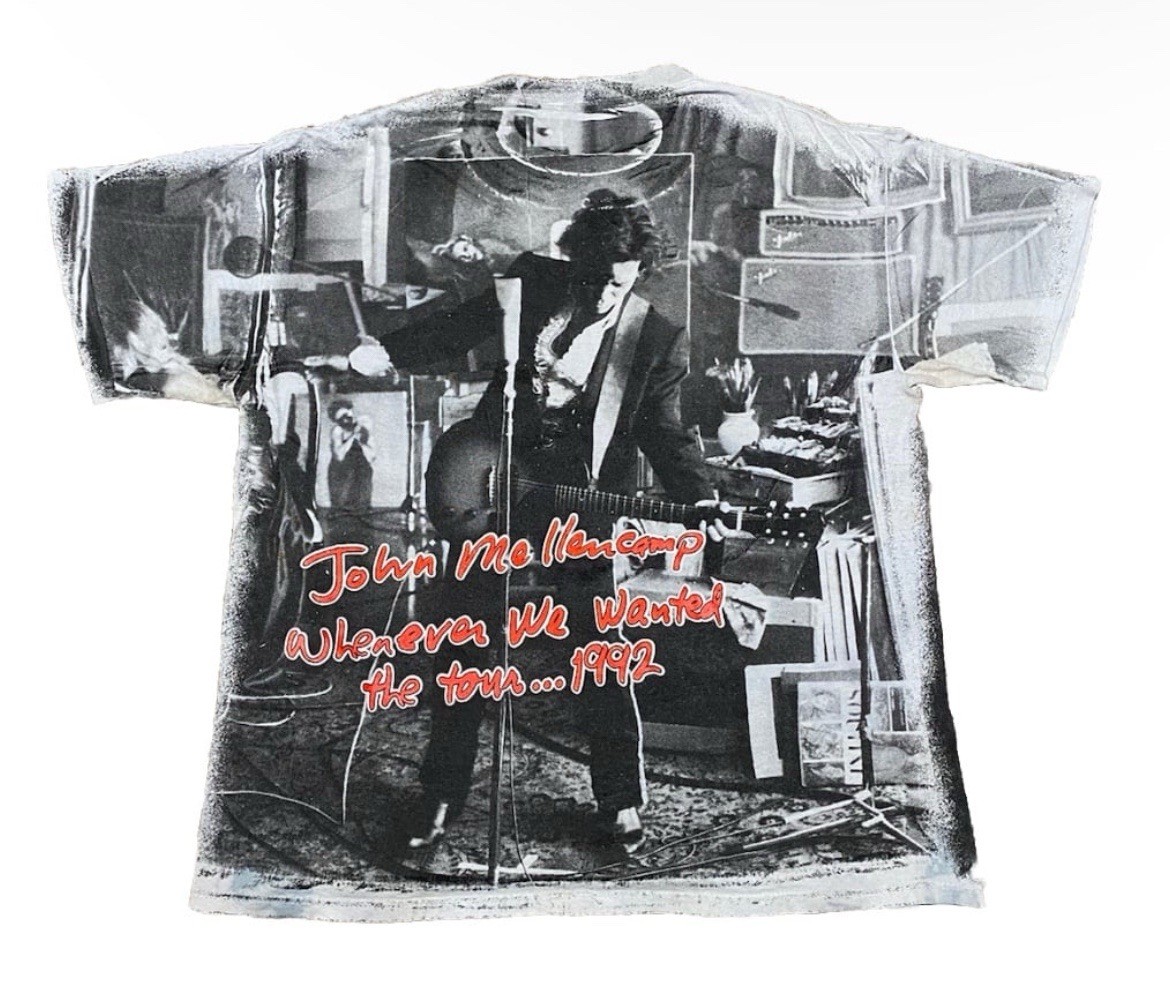 Vintage John Mellencamp Whenever We Wanted All Over Print T Shirt 1992