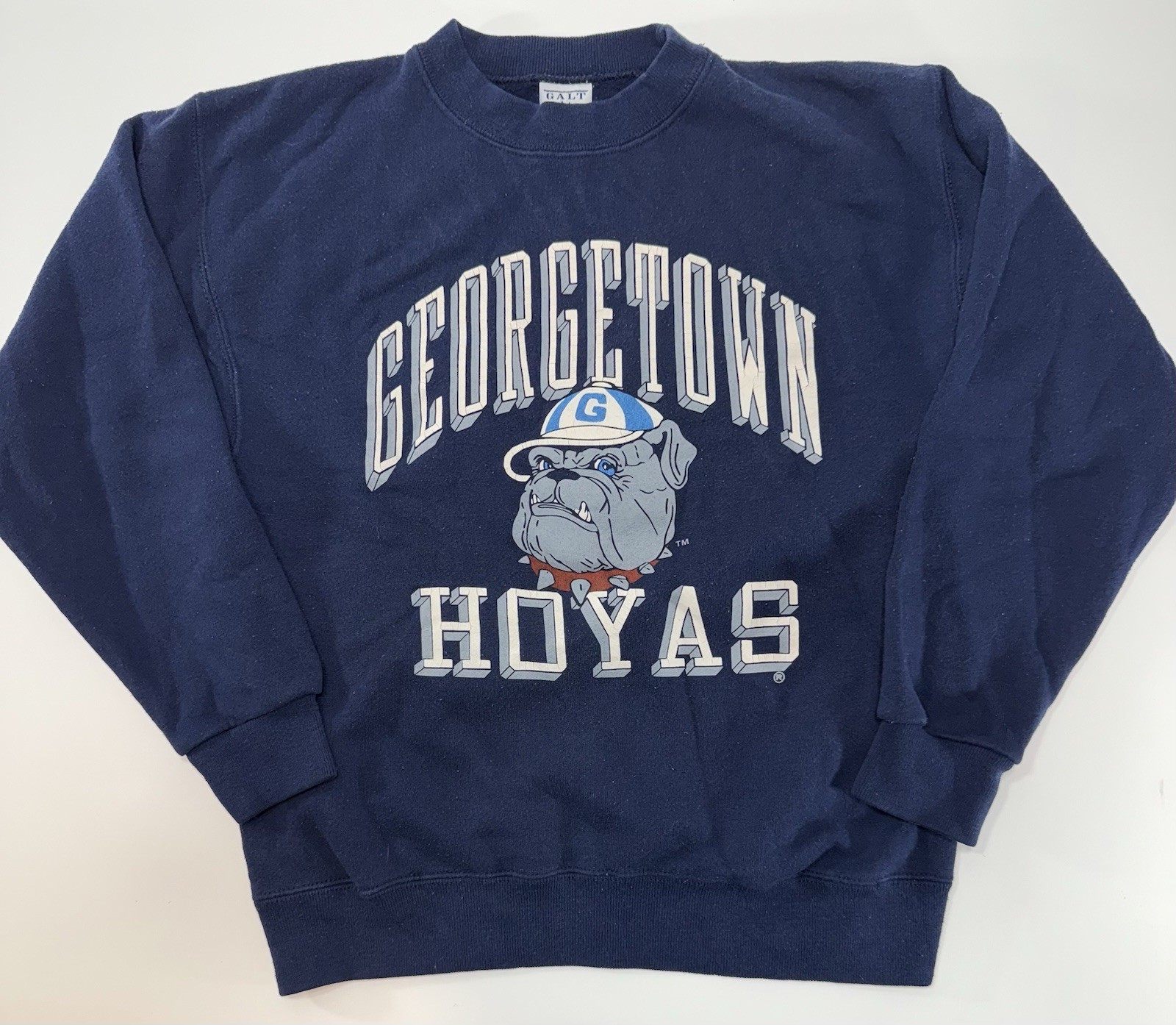 Vintage GEORGETOWN HOYAS Galt Sand Pull Over Blue Sweatshirt Men’s Size Large