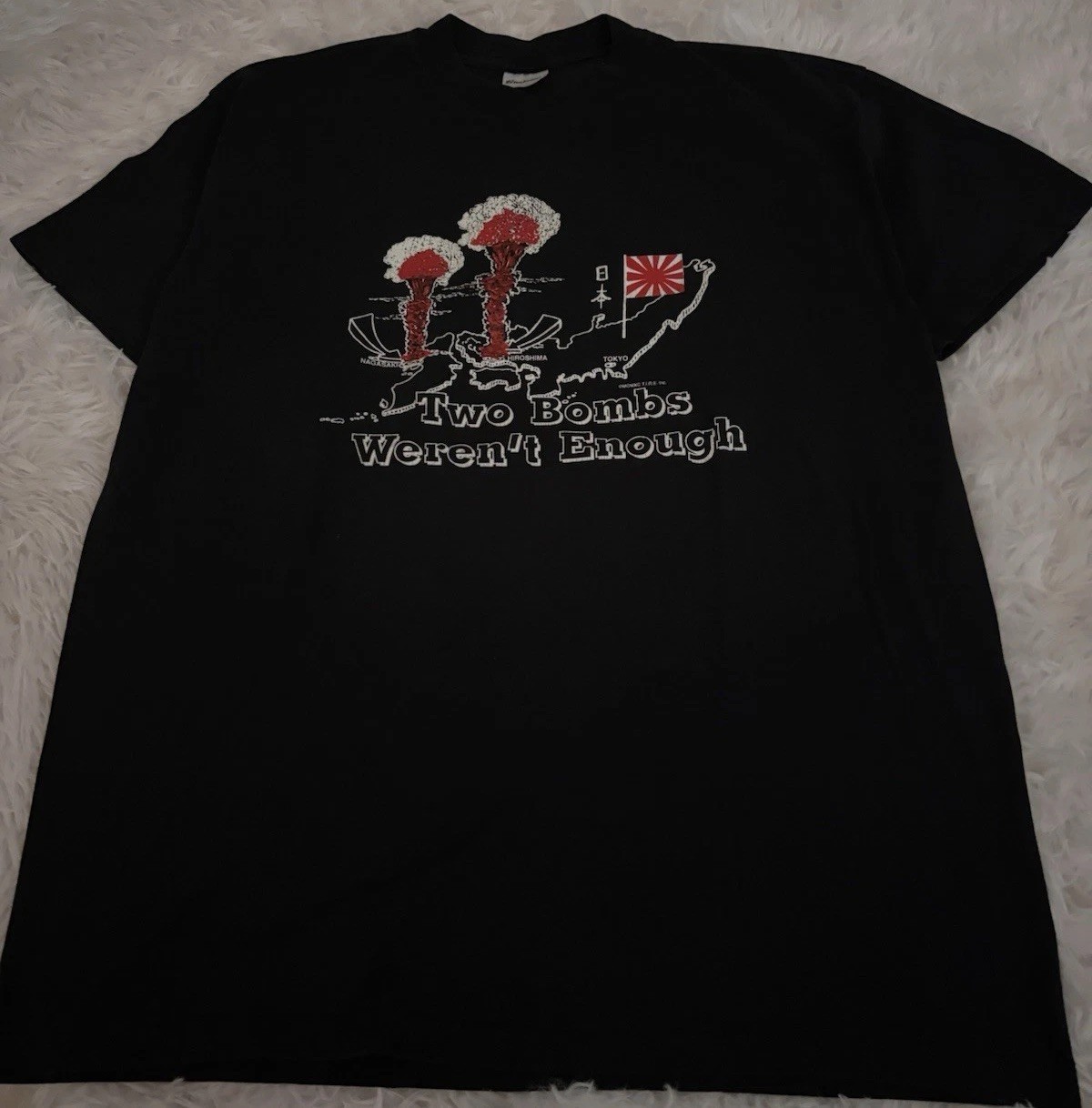 Vintage 80s Harley AHDRA Two Bombs Weren’t Enough Hiroshima Shirt Tag XL Fits M