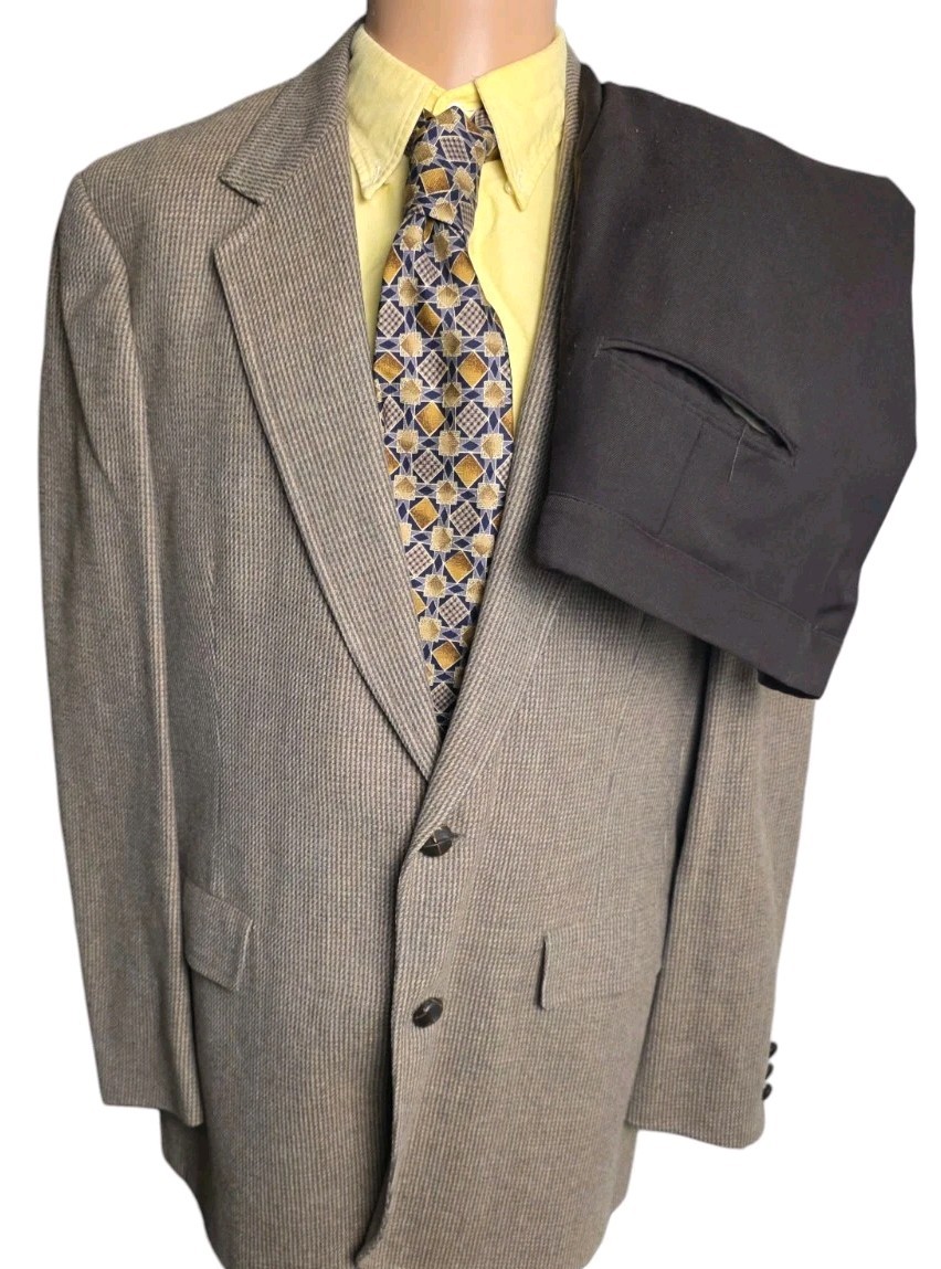Hart Schaffner Marx Blazer Jack Nicklaus Tweed Men 46R Sansabelt Slacks 38×32