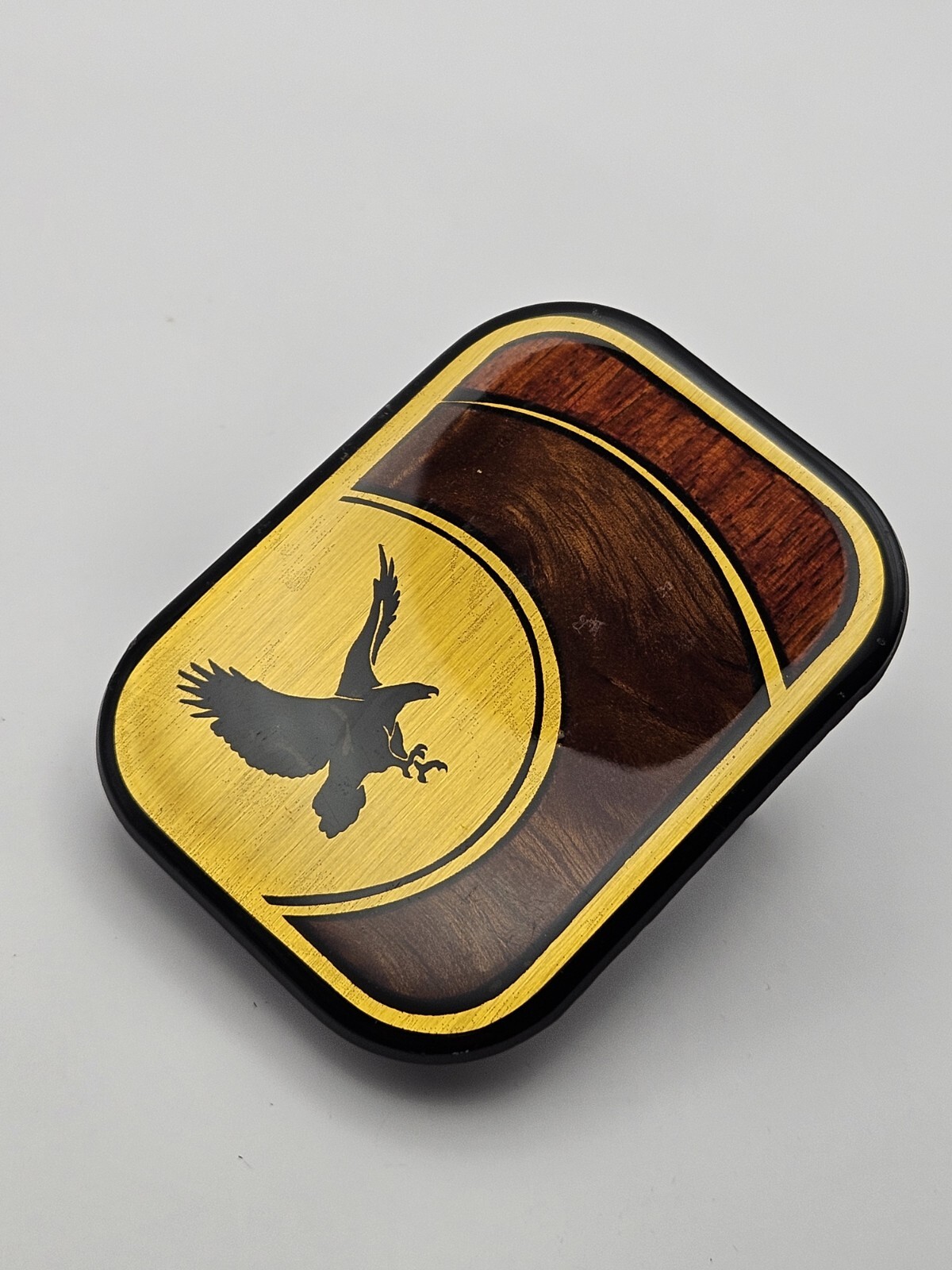 Harmony Design Belt Buckle Colorado USA Inlaid Wood Eagle