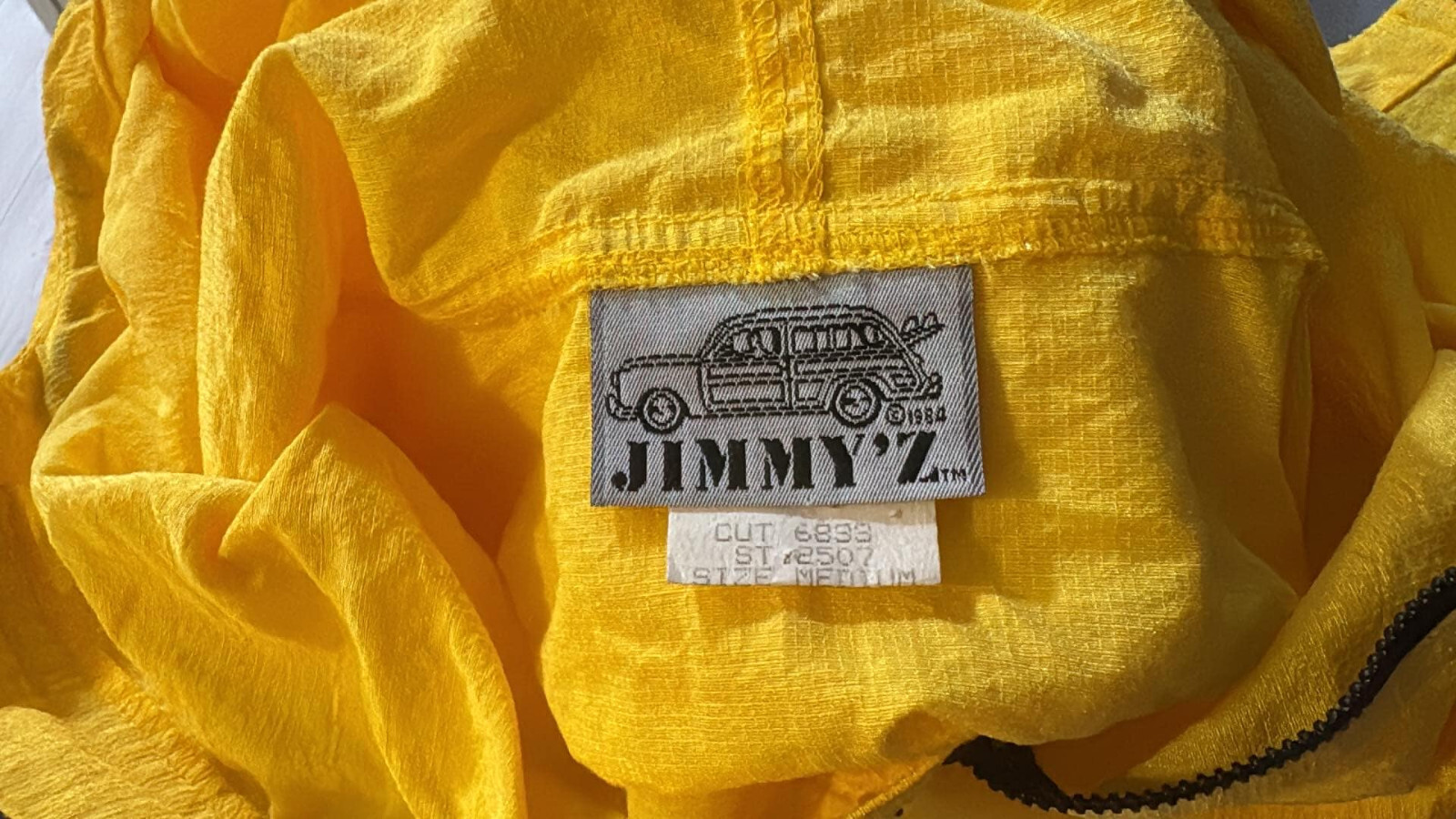 Vintage Jimmy Z Jacket Pull Over Hoodie Yellow Surf Deadstock Rare Med Lrg