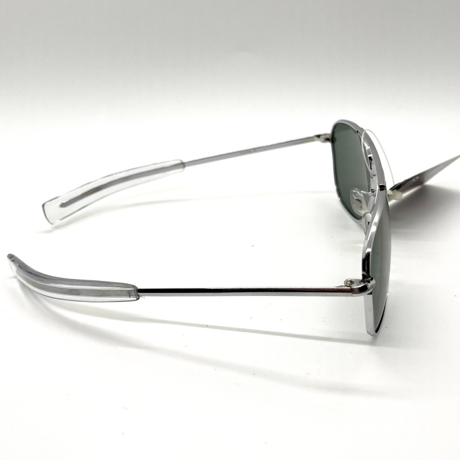 NOS Vintage Foster Grant Silver Aviator Tempered Glass Sunglasses 1208