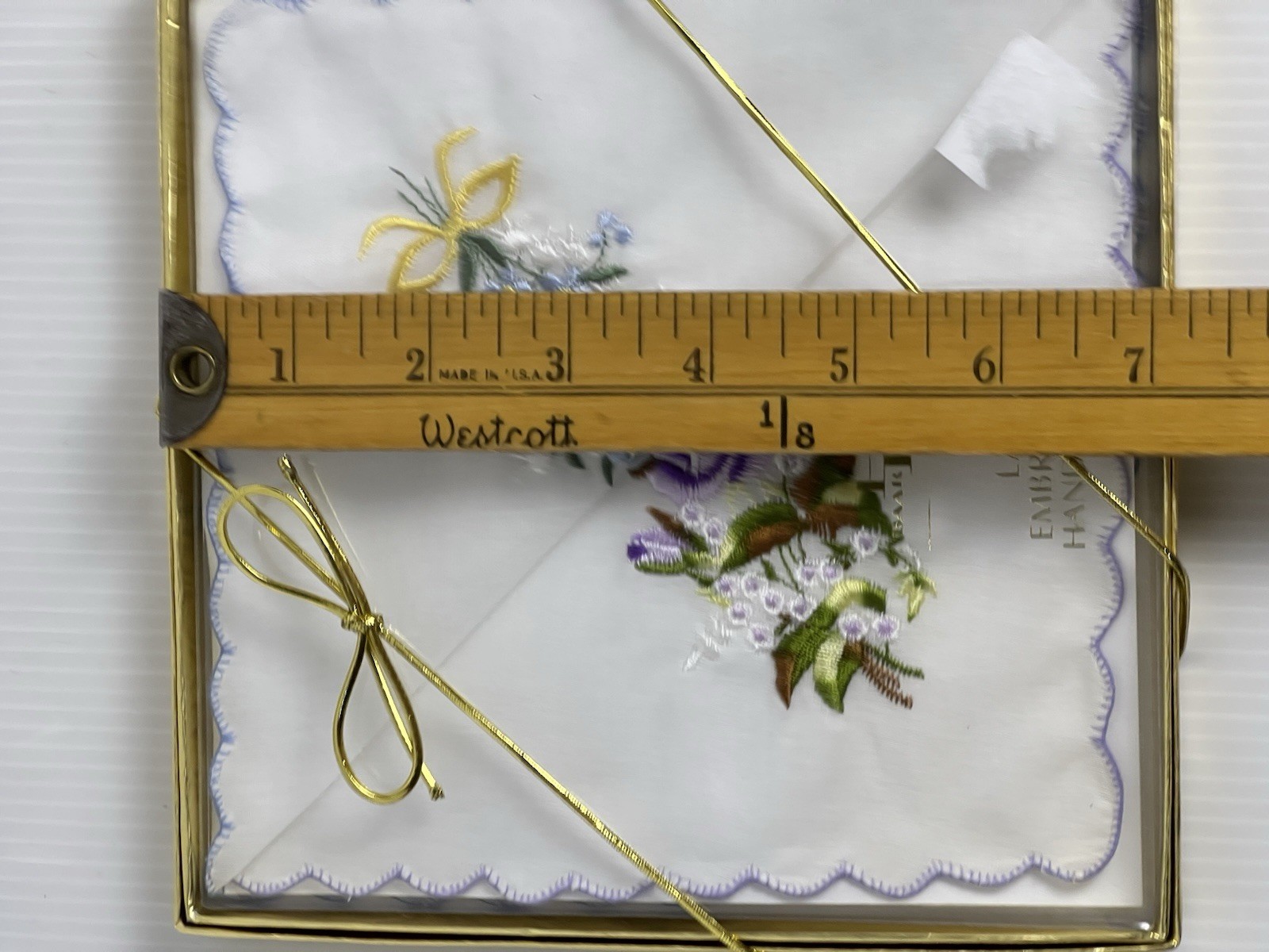 Lot of 2 Boxes Baar & Beards Ladies Embroidered Handkerchiefs 2 Pack Cotton-New