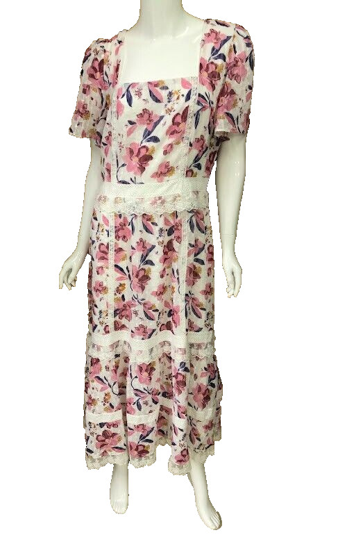 NWT Saint Germain Women’s Long Floral Bohemian Dress, Size L