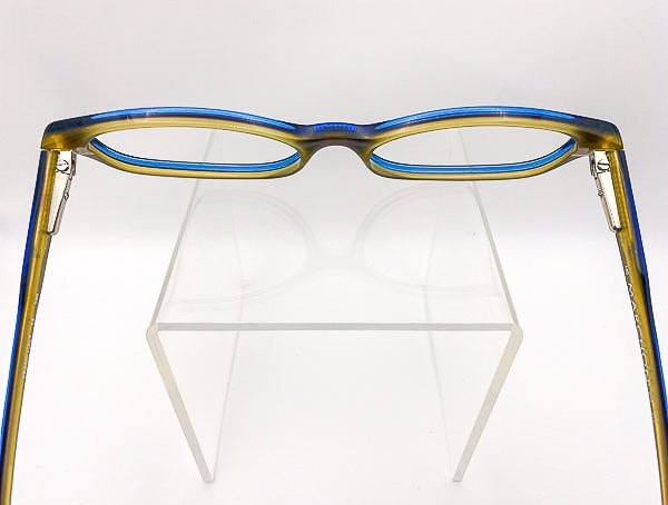 Y2K Vintage Marchon Two-Tone Oval Eyeglass Frames Blue Green 2000s