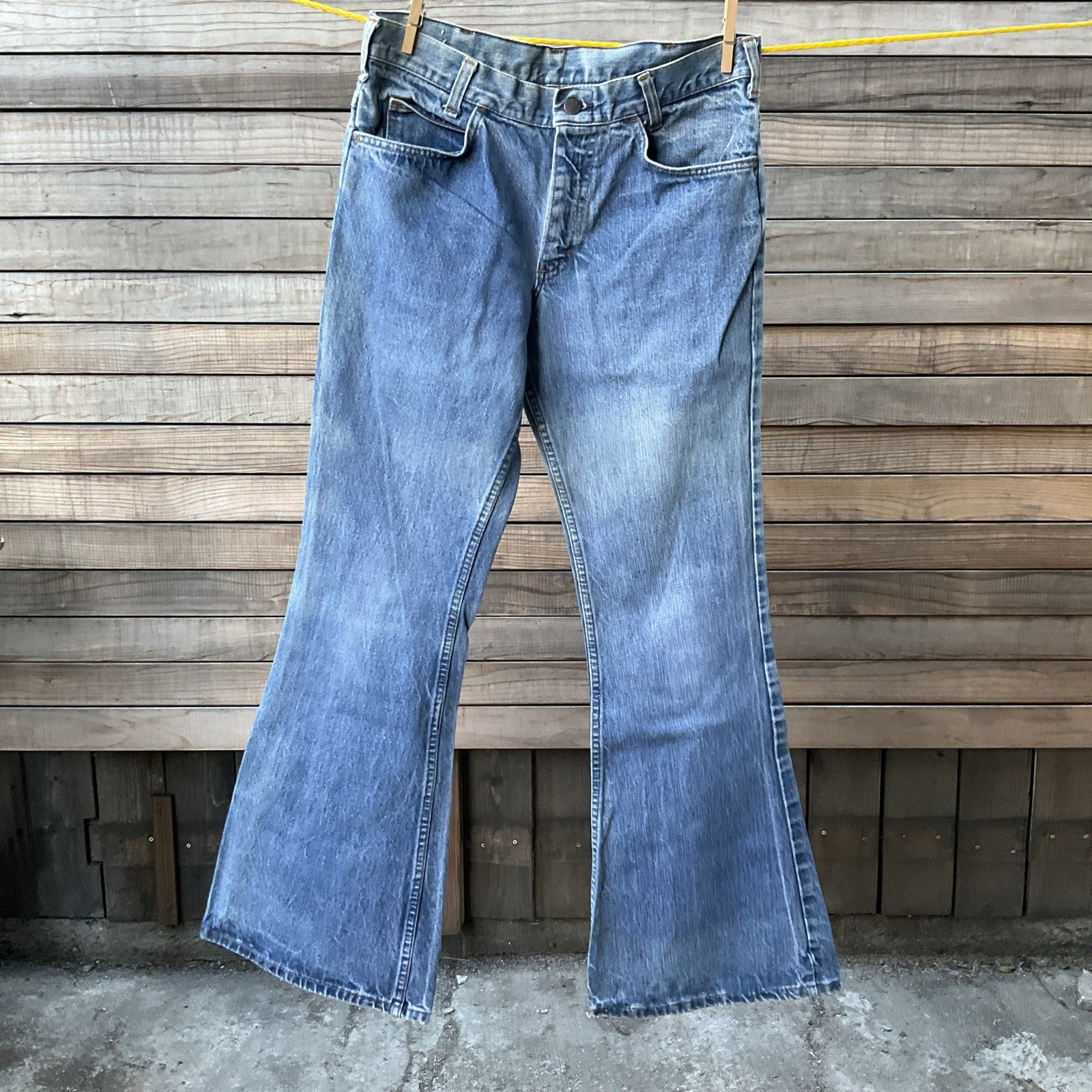 Vintage Big Smith 1970s Women’s W31 L32 Bell Bottom Flare Denim Jeans