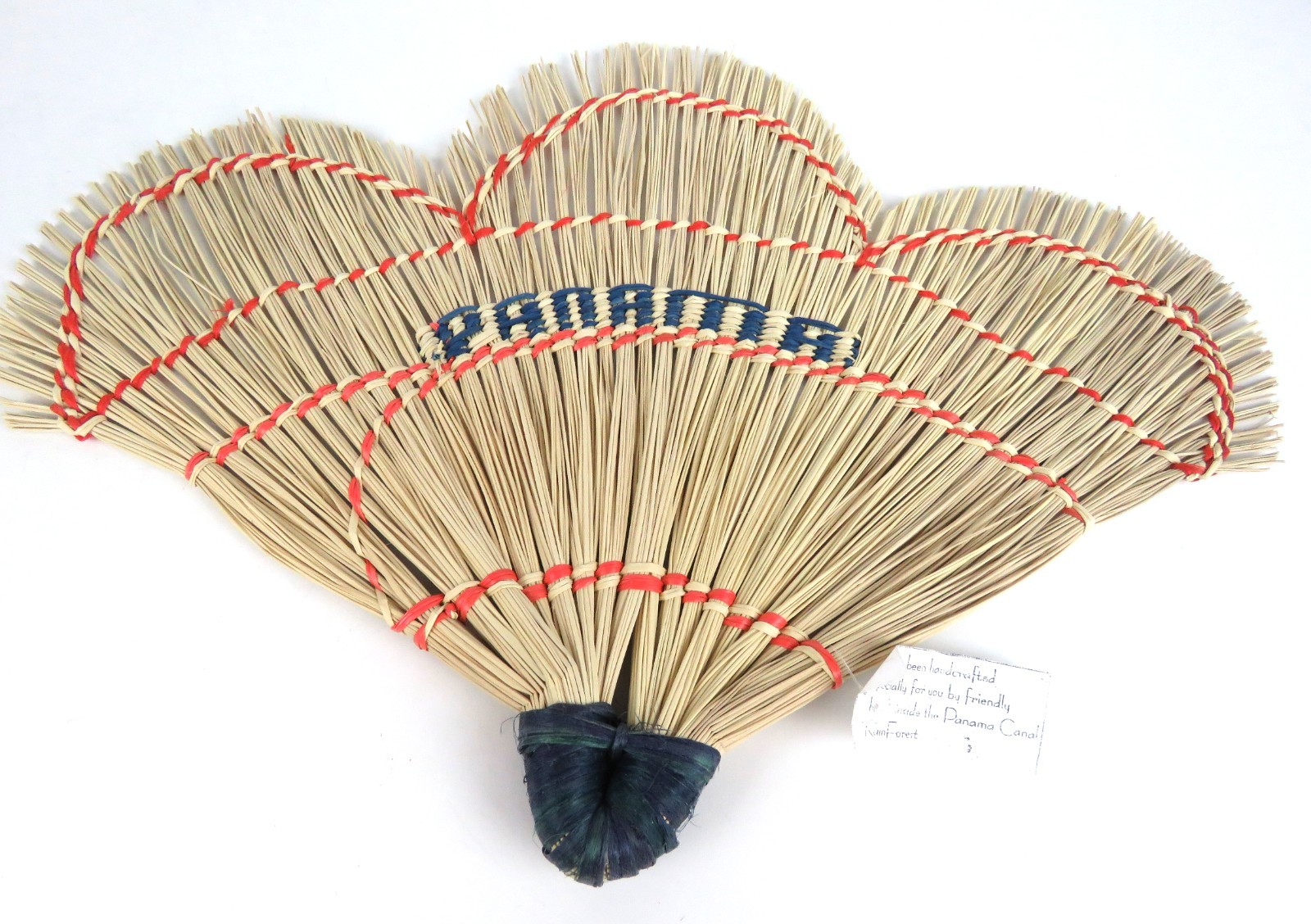 Panama Rainforest Handcrafted Decor Or Hand Fan. Measures 13 X 9. In. UNIQUE