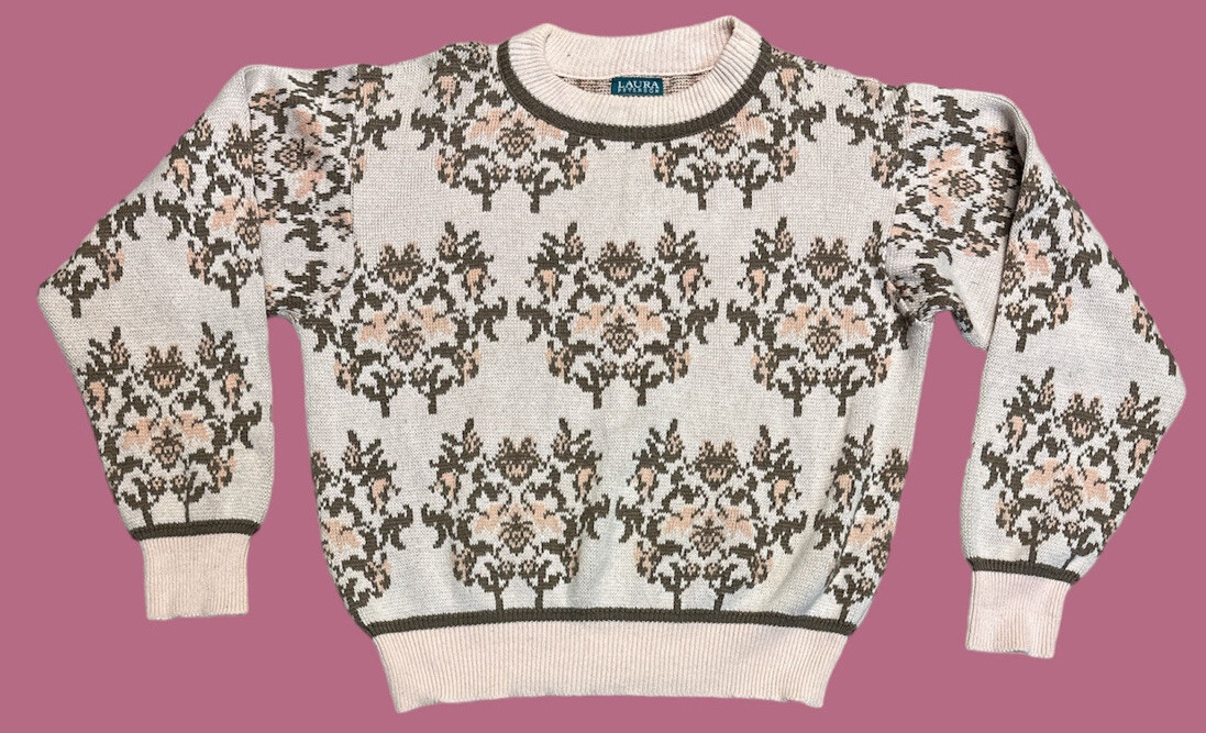 Laura Peterson Cotton Acrylic Wool Blend Sweater Size M USA Made Vintage