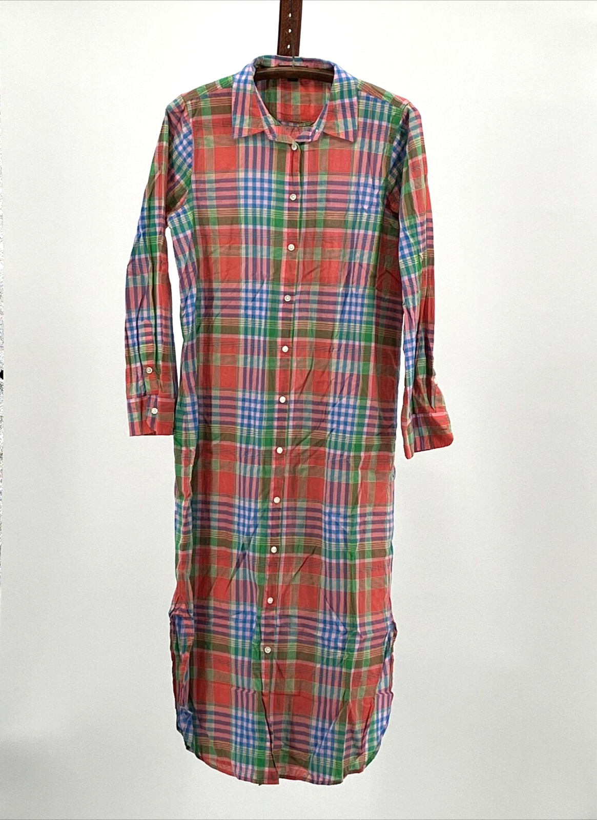 J. Crew madras cotton shirtdress size Small made in India