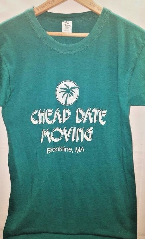 Vtg 1980’s 50/50 Blend “Cheap Date” Moving Thin Worn Silkscreen Hipster T-Shirt