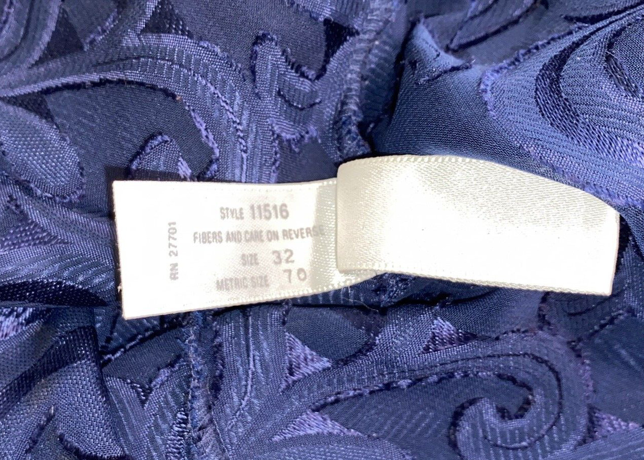 OSCAR de la RENTA ~ VTG ~ SHEER BLUE ~ JACQUARD CHEMISE GOWN ~ SLIP DRESS S/32