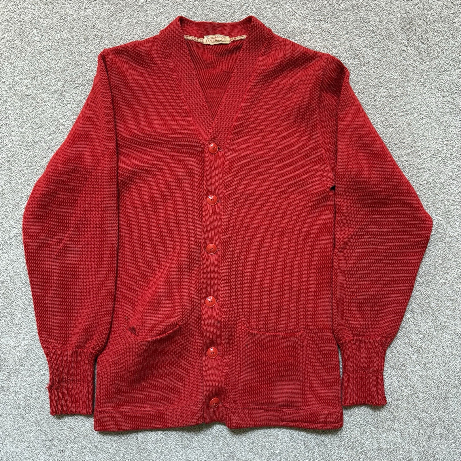 Vintage 1960’s House Of Harter Chainstitched Sweater Red True