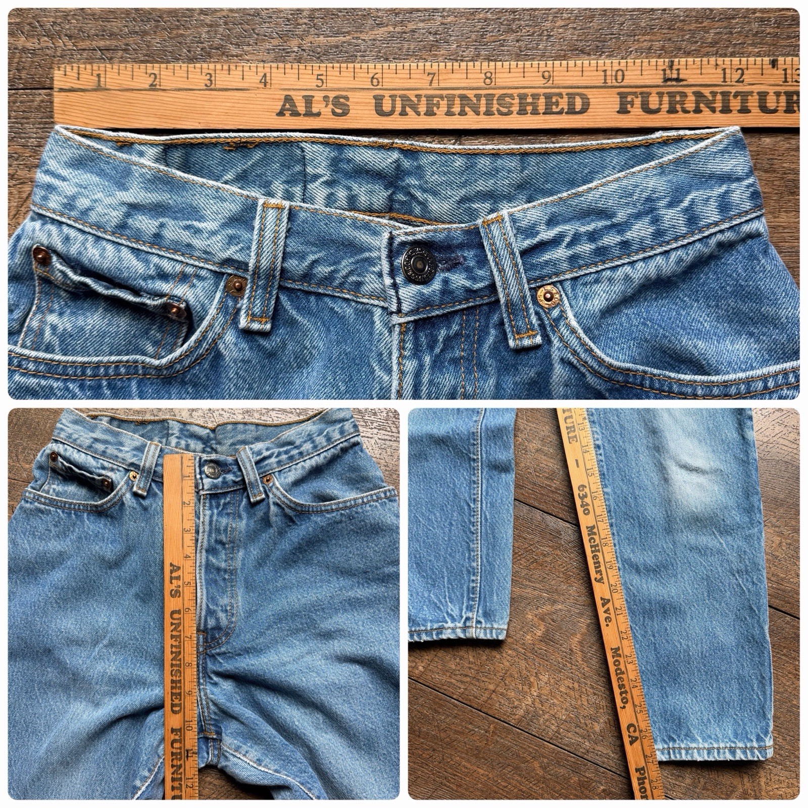 Vintage 1980’s Womens 7 (24”) Levis 544 Made In USA Worn Light Wash Jeans