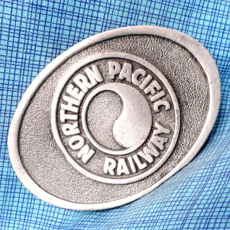 Northern Pacific Railway Belt Buckle Railroad Vtg 70s Artistic Sales USA .TAZ704