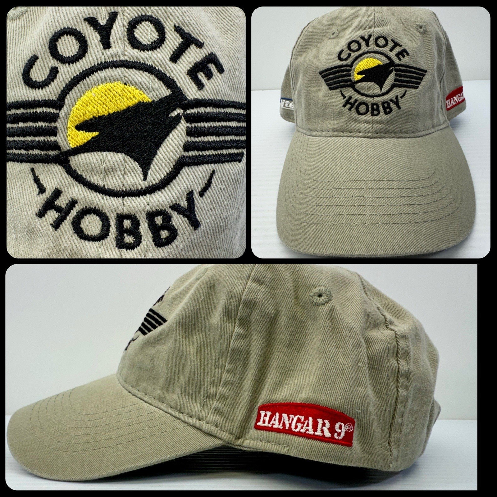 NEW Vintage Coyote Hobby Embroidered Strapback Cap Adjustable Non‑Structured NEW