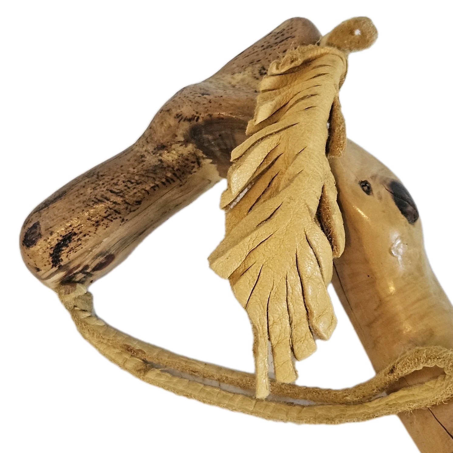 VTG Ironwood Hand Carved Horse Head Walking Stick Cane Alden Oakley 60s Folk Art
