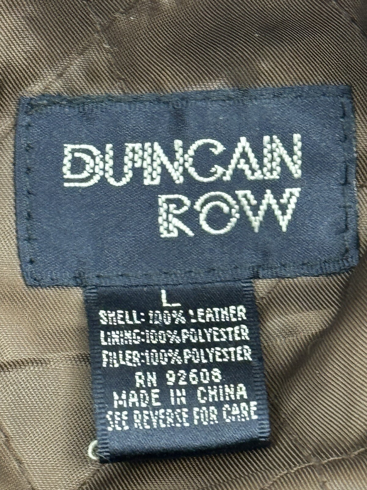 Vintage Duncan Row Brown Leather Hunting Work Jacket 3 Pockets