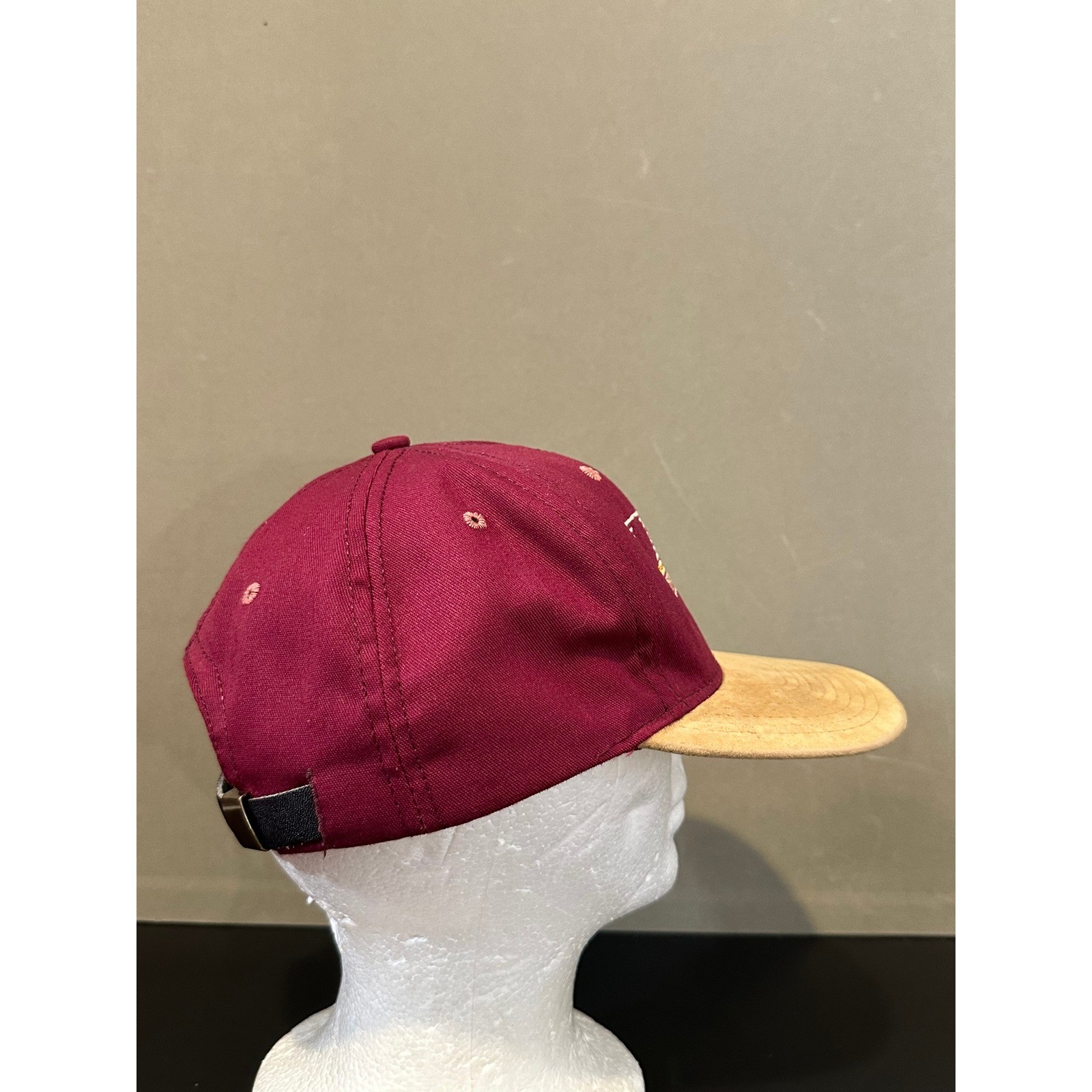 Vintage CGA Celebrity Golf Association Tour Hat Burgundy Tan Strapback USA Made