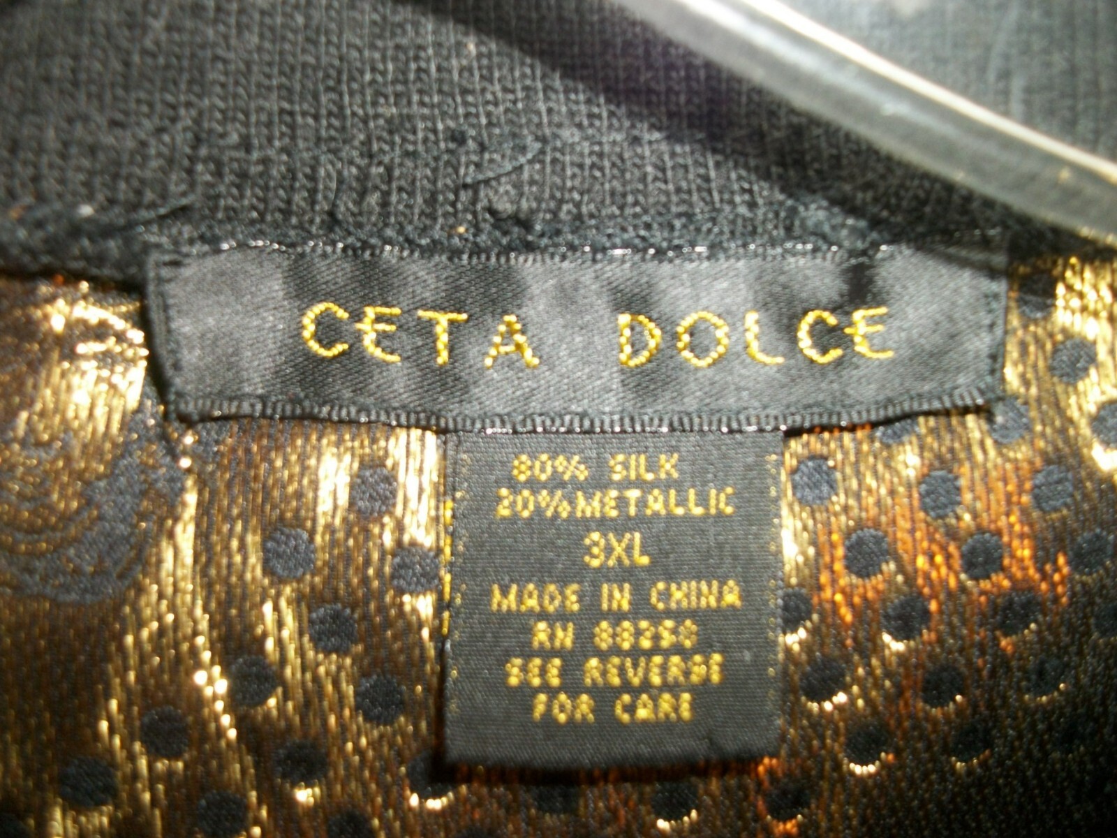 MEN’S CETA DOLCE MEDUSA HEAD METALLIC SILK SHIRT BLACK & GOLD 3XL