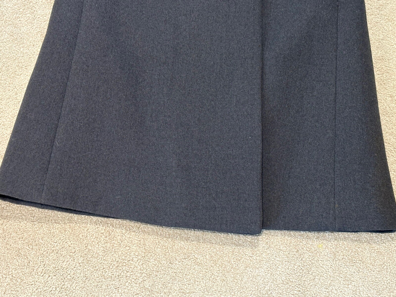 Vintage Gray Wool Coat W/ Silver Mink Fur Collar Size M/L 60s Hollywood!