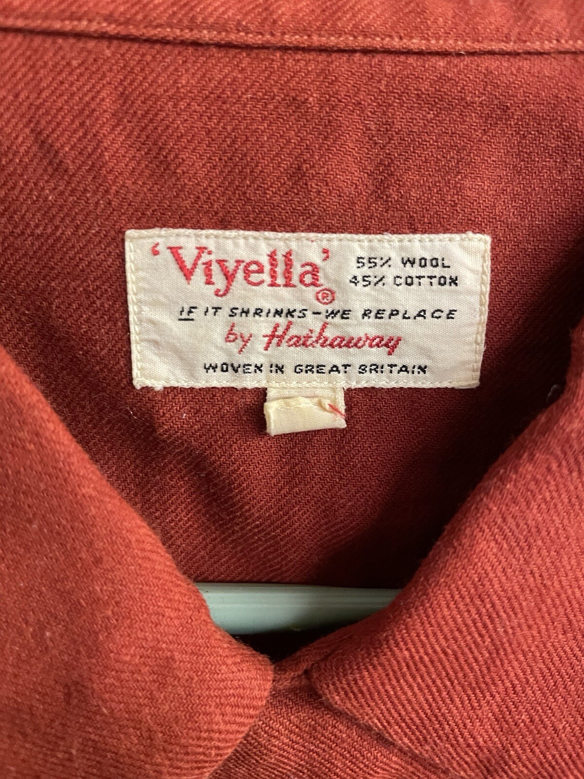 AUTUMN ORANGE COMFY 50s 😍 Vintage VIYELLA HATHAWAY LOOP COLLAR ROCKABILLY Shirt