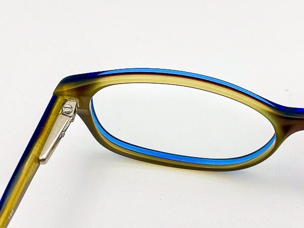 Y2K Vintage Marchon Two-Tone Oval Eyeglass Frames Blue Green 2000s