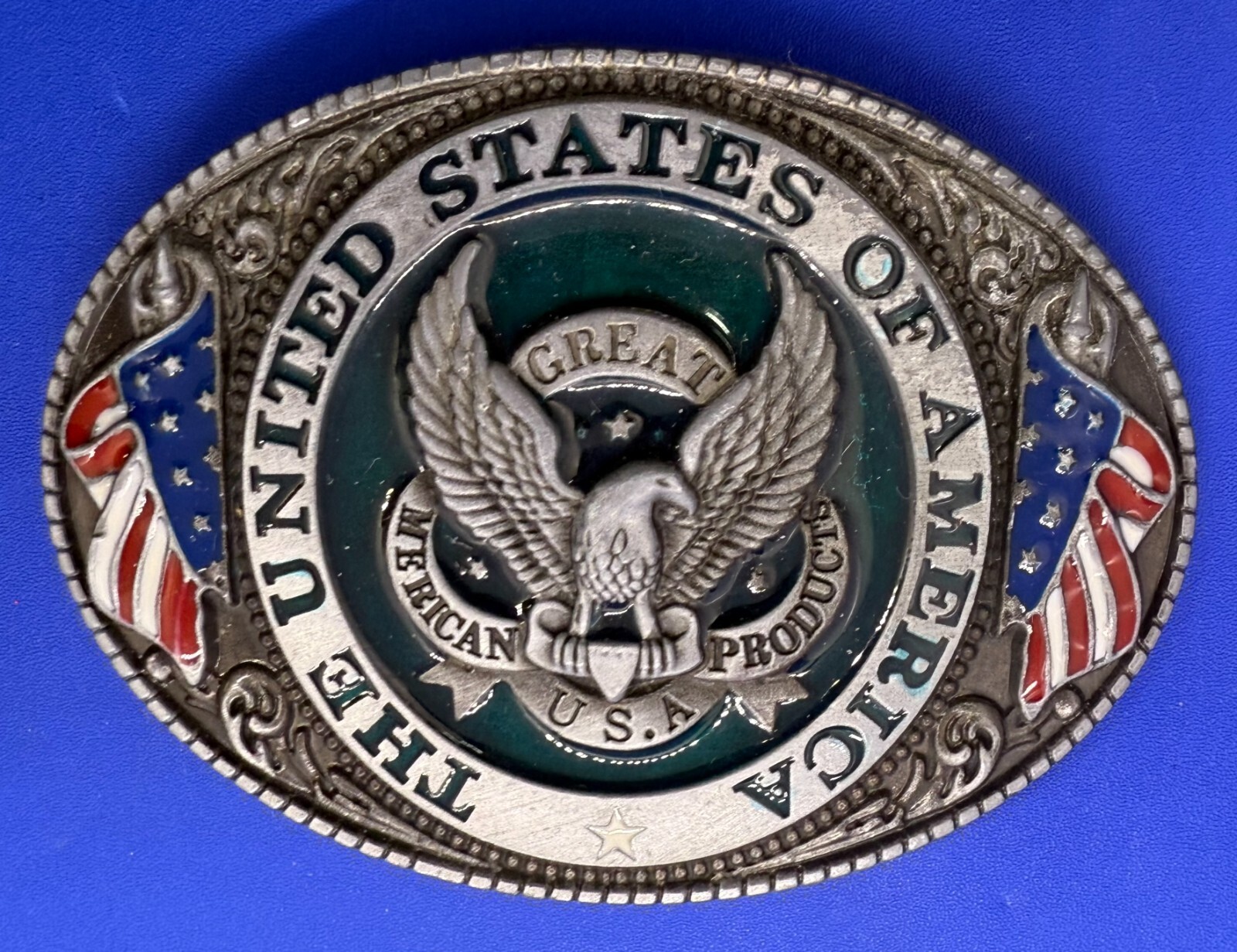 The United States of America Patriotic Flag Commemorative Great Amer Belt Buckle