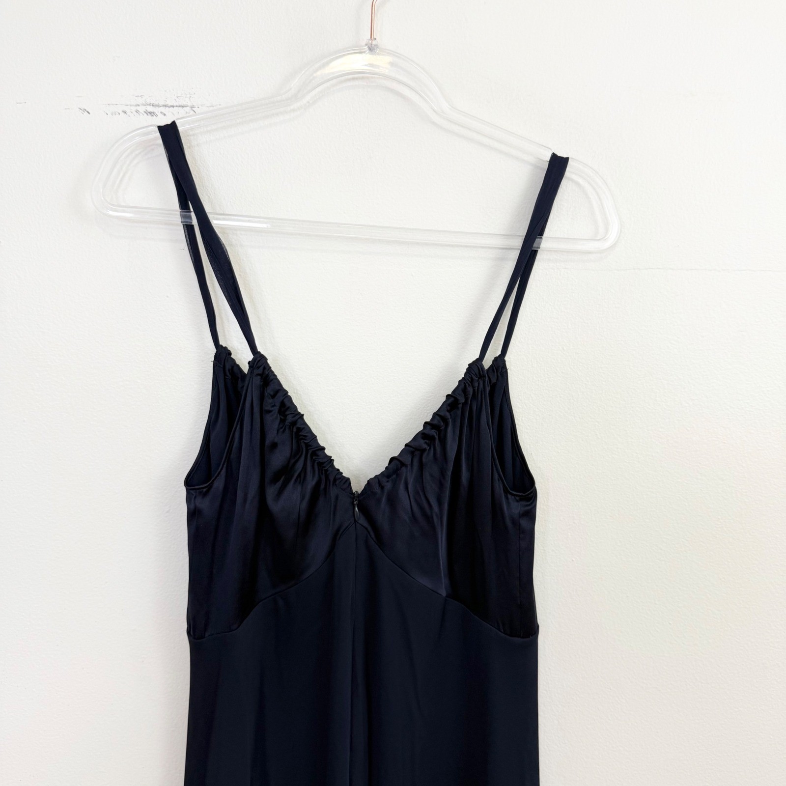 Vintage Vera Wang Navy Silk Blend Tie Front Slip Dress S