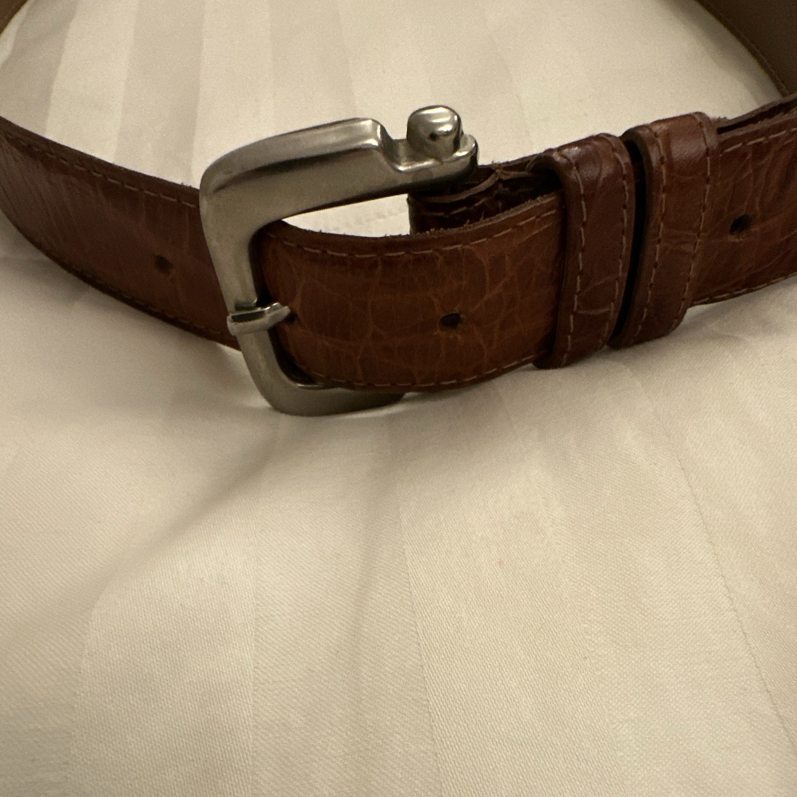 Cipriani Embossed Italian Brown Alligator Calfskin Leather Belt Women’s Size L