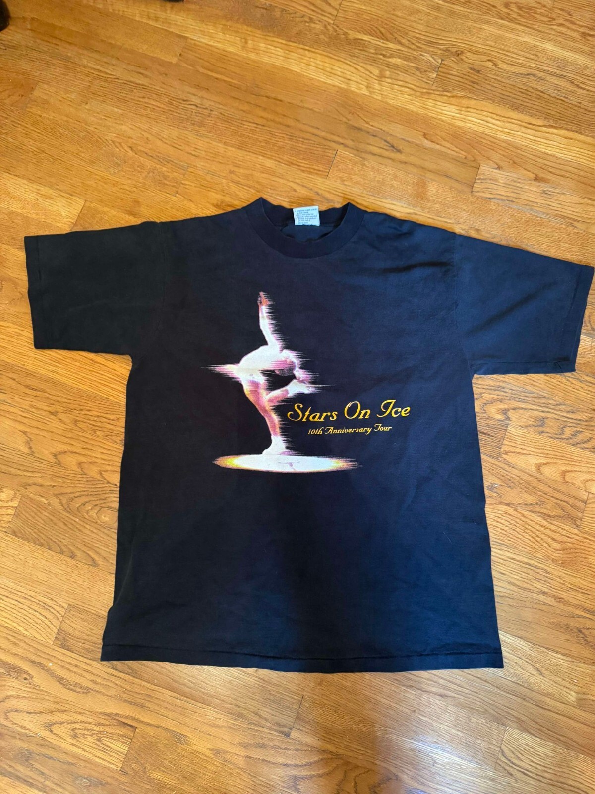 Vintage Stars On Ice 10th Anniversary Tour Shirt Black L All Sport Made in USA