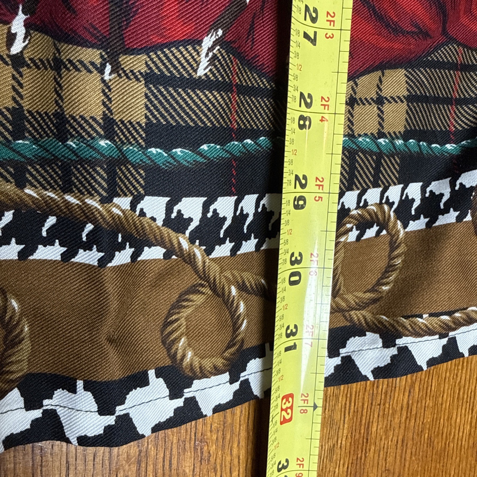 Vintage Chaus Long Plaid Equestrian Horse Skirt Size 8 Sm Black And Tan