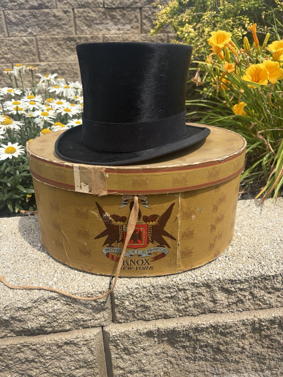 Antique Knox Top Hat 56cm Stunning!!! Black