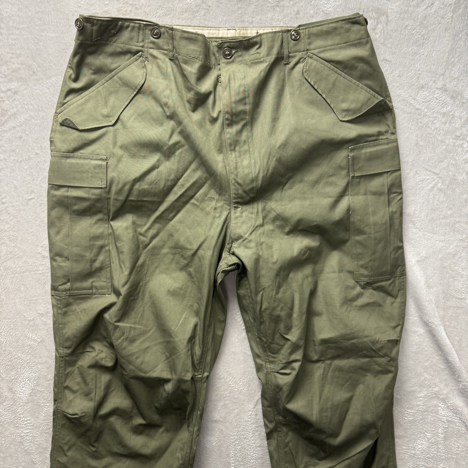 Vintage US Military M-1951 Field Trousers Cargo Pants Olive Drab XL-Long Korea