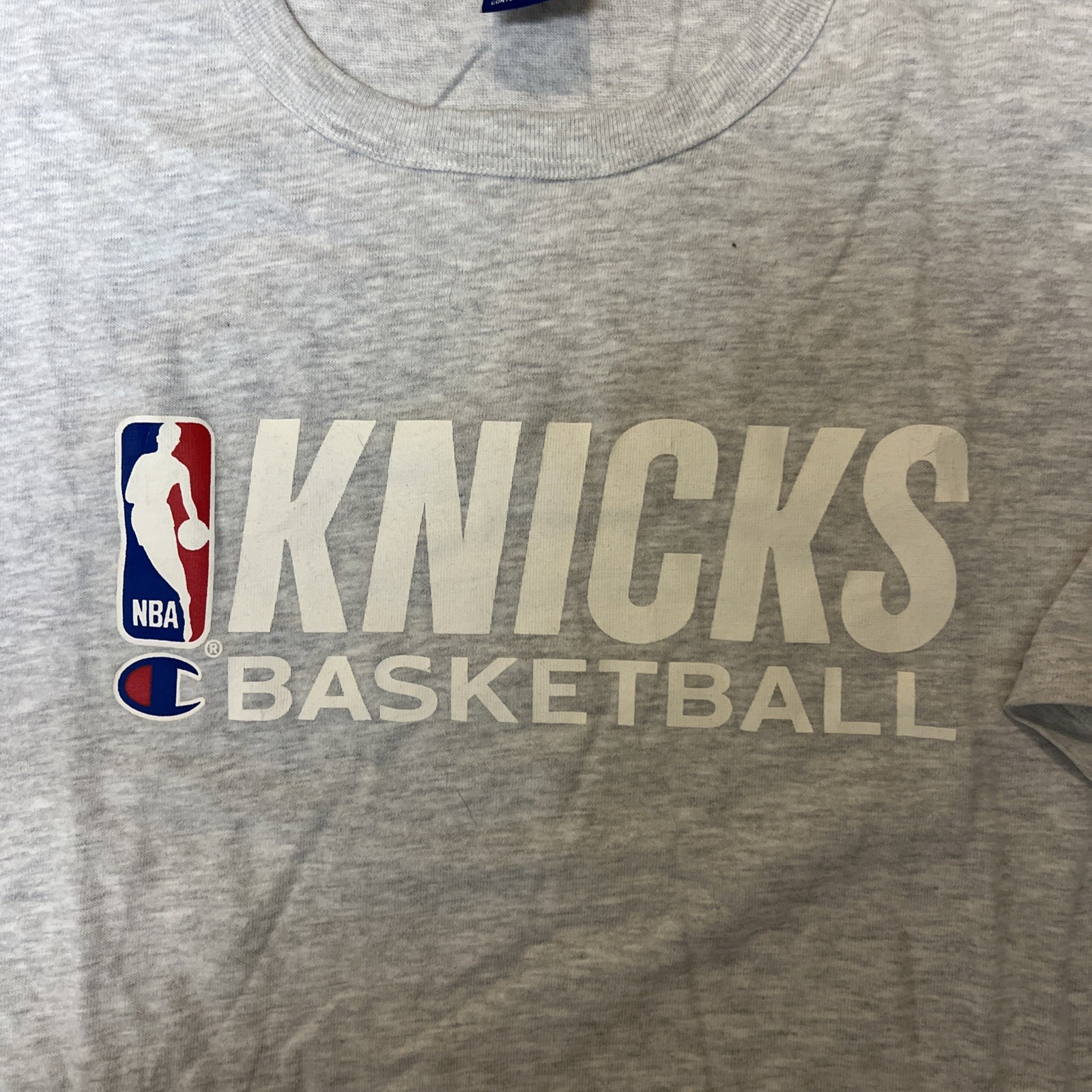 Vintage Champion New York Knicks NBA Basketball T-Shirt Mens XXL Gray Graphic