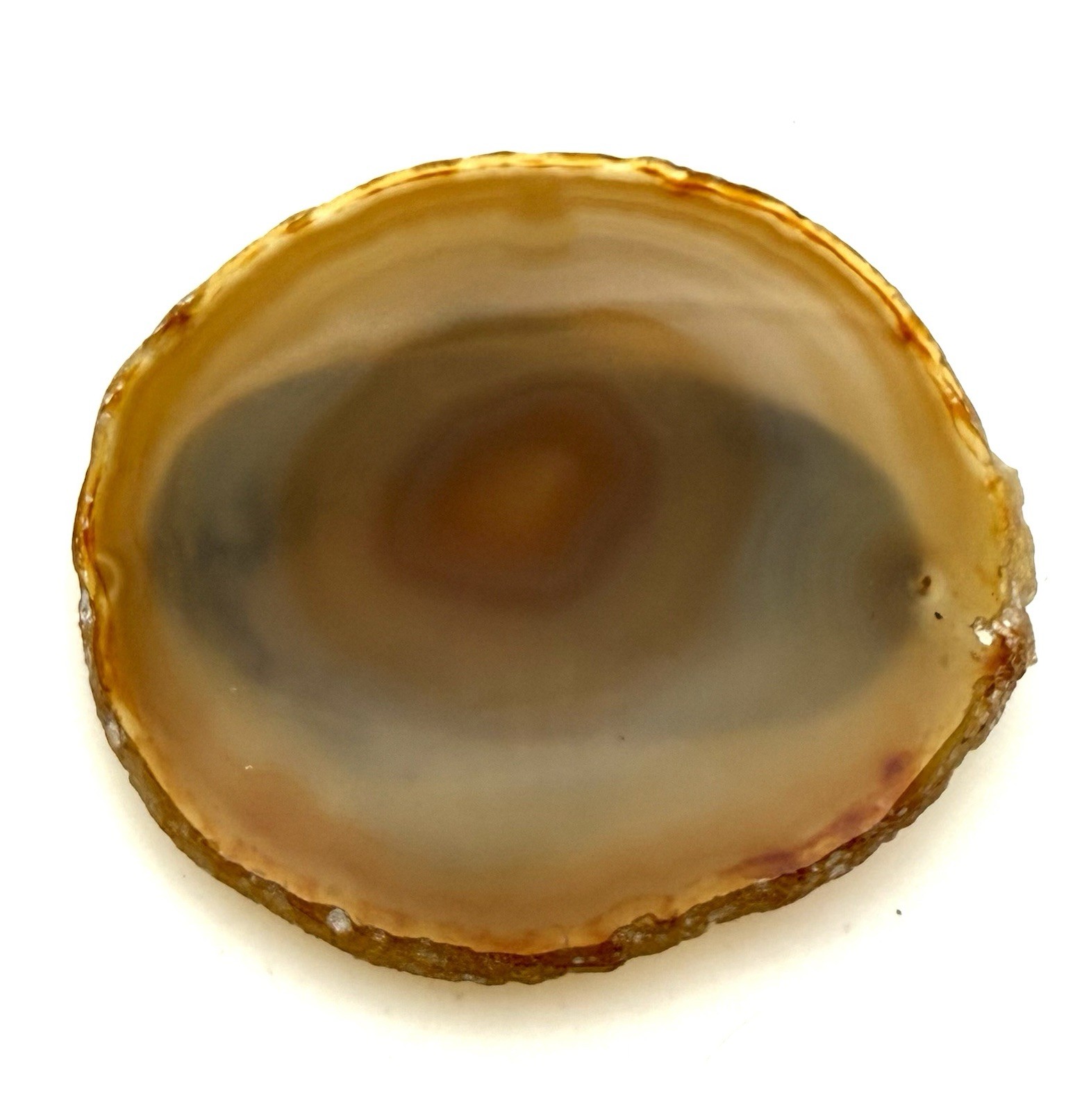 Geode Agate Belt Buckle Cut Polished Lapidary Slab Artisan Vtg 70s 2.75 X 3”