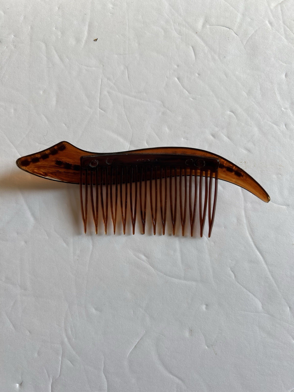 Vintage 1950’s Faux Tortoise Shell Hair Comb with Rhinestones. NICE!