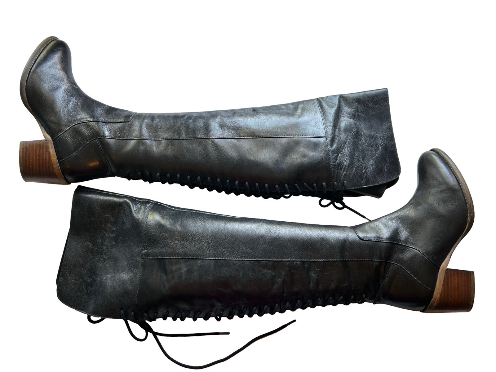 8 Vintage Y2K Lace Up Corset Boots Over The Knee Fairycore Renaissance Festival