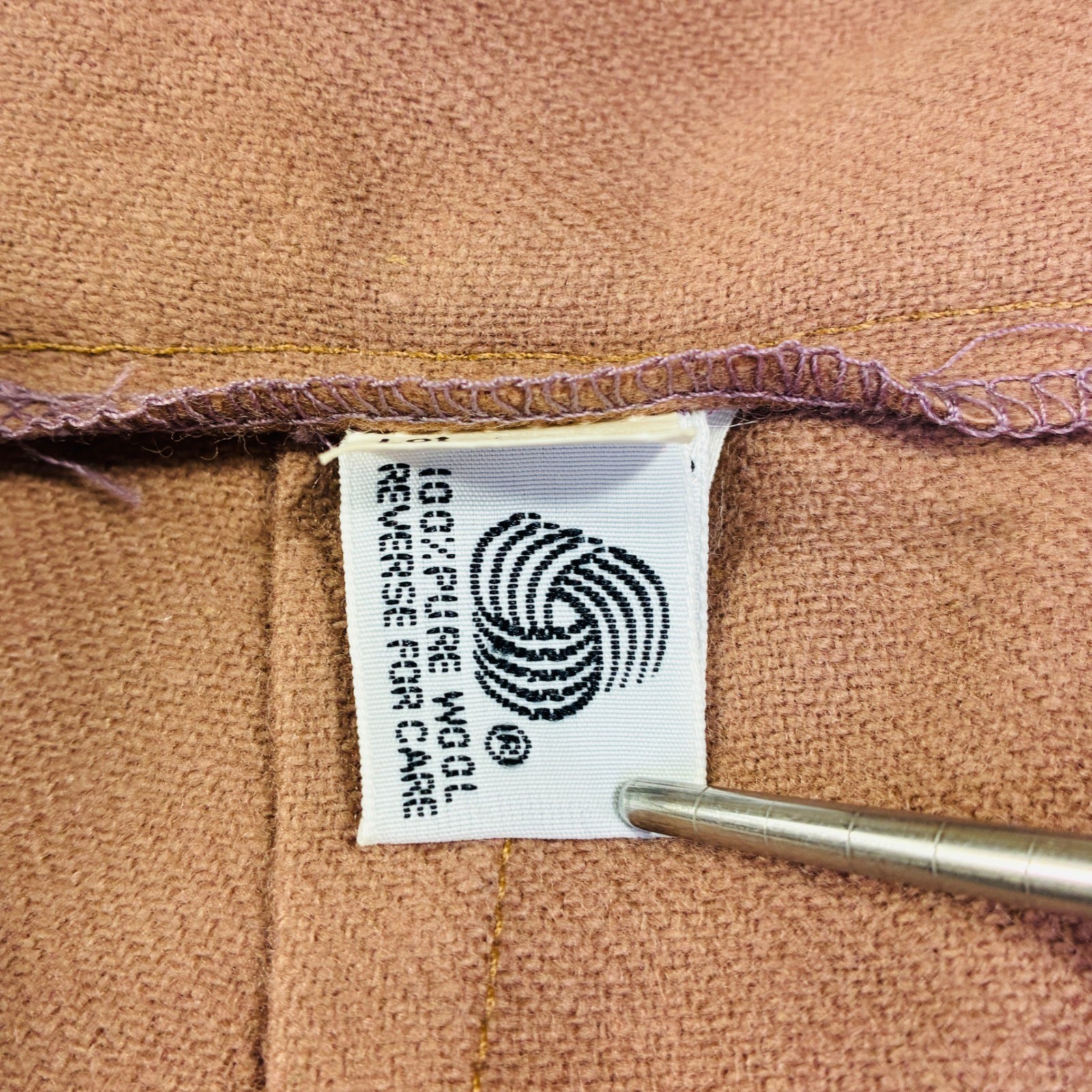 Vintage ILGWU Union Made 100% Pure Wool Pleated 29W Midi Skirt Dusty Mauve Pink